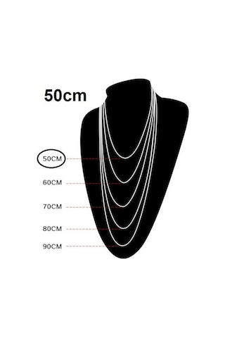 2mm Paslanmaz Çelik Top Boncuk Kolye Zincir 50 Cm Kısa Boy İnce Zincir Gümüş