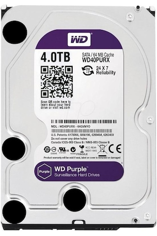 WD Intellipower WD40PURX 3.5" 4 TB 5400 RPM 64 MB SATA 3 HDD