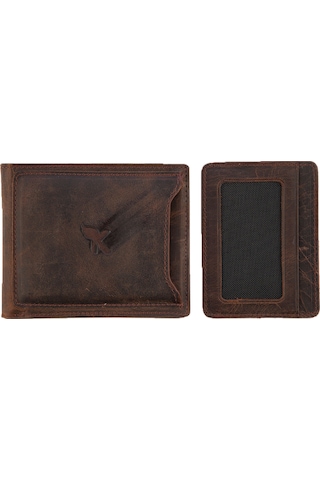 Hakiki Deri Erkek Cüzdan Eskitme Kahve Kahverengi