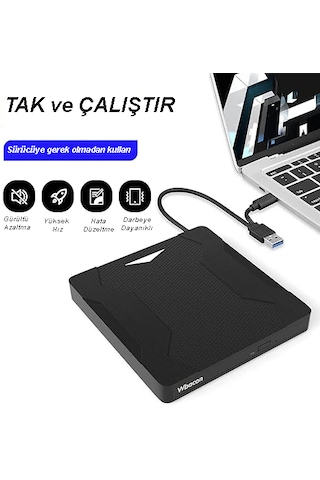 Techtic Harici Dvd Sürücüsü Usb 3.0 Type-c Sessiz Cd Dvd Okuma
