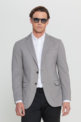 Erkek Vızon 360 Her Yöne Esneyen Slim Fit Dar Kesim Çizgili Kapak Cepli Blazer Ceket Vizon