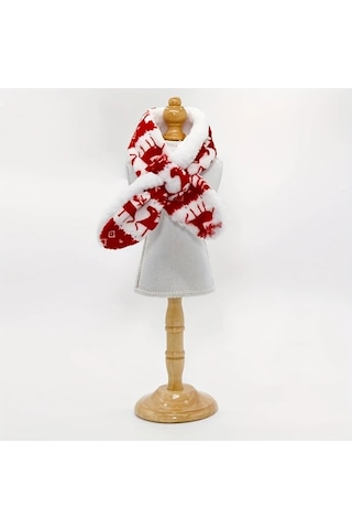 Elmpaly Kırmızı L Boy Sıcak Pluş Köpek Atkı Kazak Kışlık Yumuşak Tüylü