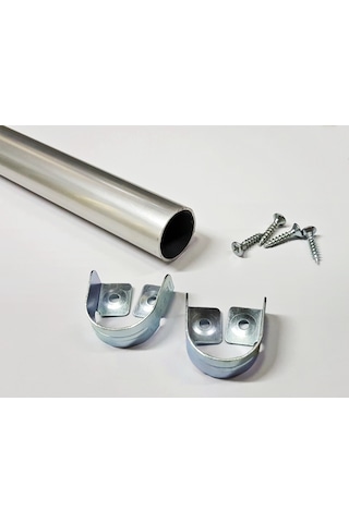 Gardırop Askı Borusu Yuvarlak Alüminyum Dolap Borusu 70 Cm