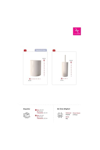 Prima Nova Flores 2'li Banyo Seti - Bej Bej