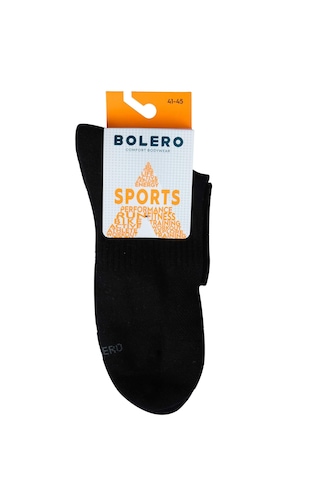 Bolero E98 Unisex Dikişsiz Taban Havlu Kısa Spor Çorap Siyah