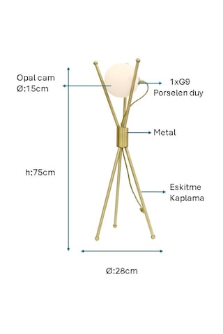 Eskitme Kaplamalı Masa Lambası Plc-1205-m-e