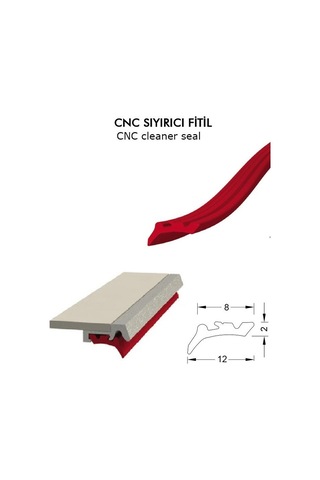 Contacall Cnc Kızak Fitili Puntalı Sıyırıcı Tipi Cnc Contası 5 Metre Kırmızı