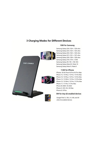 Elmpaly Beyaz Kablosuz Şarj İstasyonu Katlanır Telefon Standı İphone Samsung