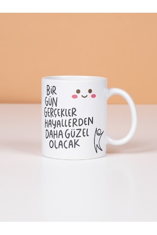 Deepcraft Eğlenceli Güzel Sözler Kupa Hediyelik Kupa 300ml Beyaz