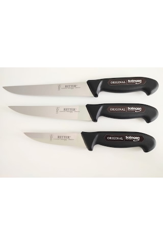 Solingen Kasap Bıçağı 3 Adet 21cm+18cm+13cm Sarı