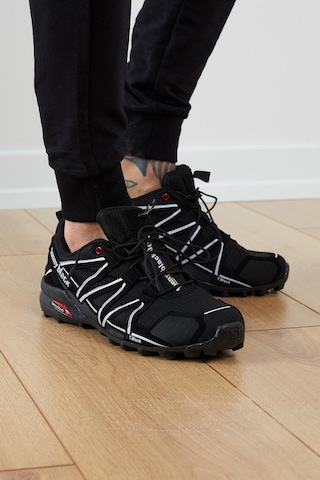 Rahat Kalıp Şeritli Lastik Bağcıklı Erkek Siyah Beyaz Trekking Ayakkabı Tb160-0 Siyah Beyaz