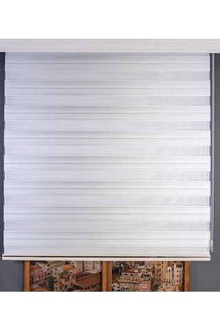 Sim Detaylı Zebra Stor Perde Su Yeşili