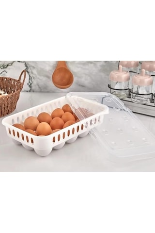 Yumurta Saklama Kabı 15'li 1 Adet, Steril Yumurtalık, Kapaklı Yumurta Organizeri Çok Renkli