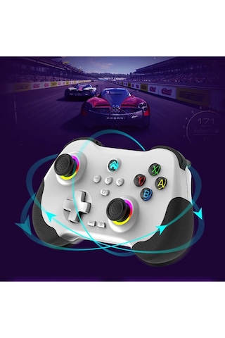 Z01 Pc/ps4/ps3/Apple Uyumlu iOS/switch/android Telefon Tv Tablet Titreşimli Rgb Bluetooth Joystick Gamepad Rainbow