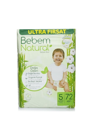 Bebem Natural Bebek Bezi 5 Numara Junior Ultra Fırsat Paketi 72 Adet