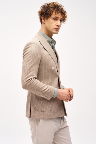 Erkek Bej Slım Fıt / Dar Kalıp Geniş Kırlangıç Ceket-16417 Bej