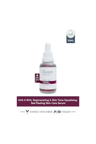 The Purest Solutions, Aha Bha Canlandırıcı Cilt Tonu Eşitleyici Kırmızı Peeling Cilt Bakım Serumu 30 Ml Aha 10% + Bha 2% Sku: Smg8690010390097