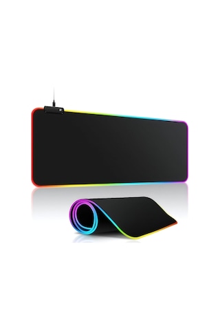 Rgb Led Gaming Mouse Pad 80x30 Xxl - 13 Renk Mod, Gaming Mousepad Işıklı, Oyuncu Büyük Keyboard Mouse Pad Kaymaz Us