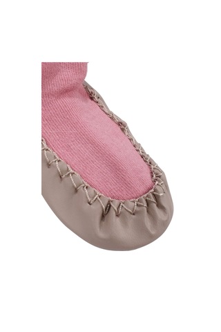 Bebegen Kız Çocuk Pembe Kahve Düz Çarık Çorap Çok Renkli