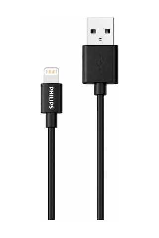 Philips Dlc3104v/00 Mfi Lisanslı Usb-a To Lightning Hızlı Şarj Ve Data Kablosu 1.2m Siyah