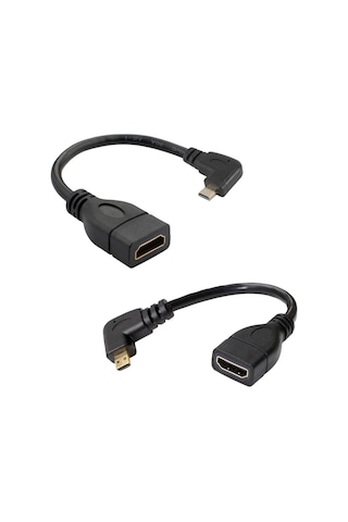 90 Derece Ltipi Micro - Mini Hdmi 2'li Set Mikro Hdmı Mini Hdmı Çevirici