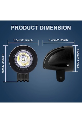 Motion003 Alüminyum 2 Işık 2 İnç Motosiklet Işıkları Beyaz Yüksek Lümen Su Toz Geçir