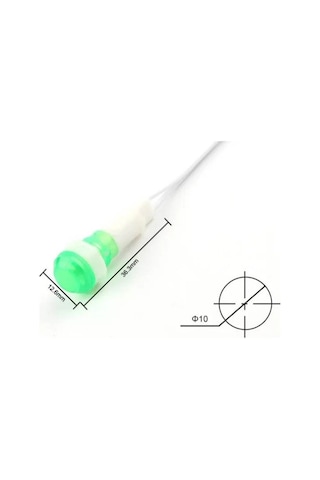 Ic-227 10mm Sinyal Lambası Plastik Kablolu 220v Yeşil