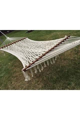 Bilenhamak Çift Kişilik Düğümsüz Lüks Hamak (120 Cm Genişlik) Beyaz