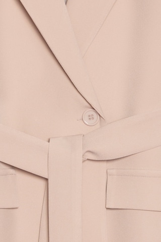 Sââde Kadın Tek Düğmeli Dokuma Kruvaze Blazer Ceket - Kuşaklı Taş