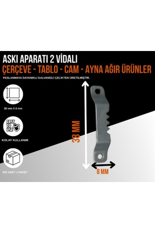Vidalı Tırtıl Askı Küçük 100 Adet Ve Montaj Vidaları Renkli