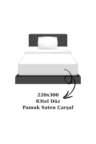 Lumira Tek Kişilik Pamuk Saten Düz Çarşaf 220x300 Cm Mix & Match Otel Serisi Beyaz