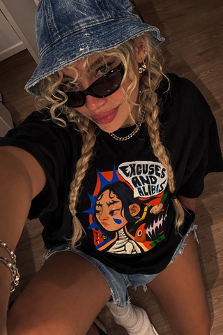 Yolo Street Oversize Siyah Grafik Baskılı Tişört %100 Pamuk Streetwear Unisex Anime Vintage Tasarım T-shirt Siyah1