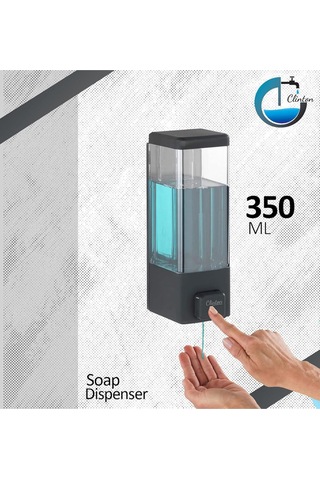 6 Adet Duvara Monte Sıvı Sabunluk Şampuan Dispenseri. Hem Vidalı Hem Yapışkanlı Montaj D-1 Siyah