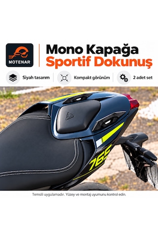 Motenar Universal 2'li Spoiler Mono Kapak Spoiler - Kanat Dekoratif Mini Spoiler Siyah