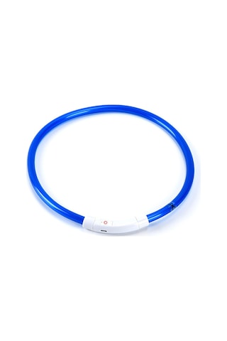 Geekyou M Boyut 35cm Mavi Usb Şarjlı Led Işıklı Köpek Kolyesi - Pvc Malzeme, 3 Işık Modu, Su Geçirmez, Gece Yürüyüşü Güvenliği