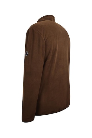 Erkek Büyük Beden Dik Yakalı Fermuarlı 122 Kg-172 Kg Arası İçin Uygun Bedenli Polar Sweat Mont Kahverengi