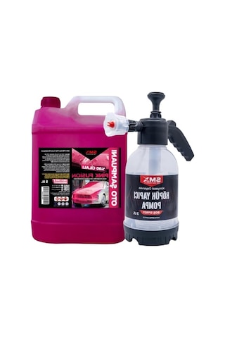 Cilalı Oto Şampuanı Ve Köpük Yapıcı Pompası, 5 Lt Ve 2 Lt Set