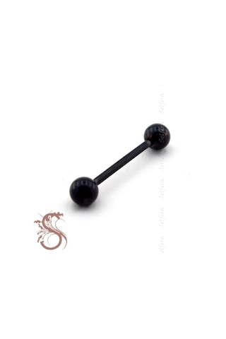Top Uçlu Vücut Piercing 25 Mm Siyah Renk Kulak P355 Siyah