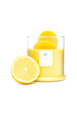 Missi Büyük Ahşap Fitilli Limon Çiçeği Vegan Mum
