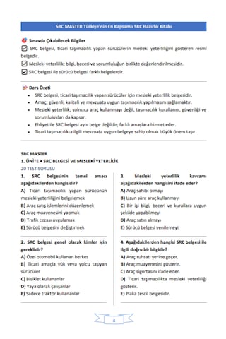 Src Master Türkiye'nin En Kapsamlı Src Hazırlık Kitabı