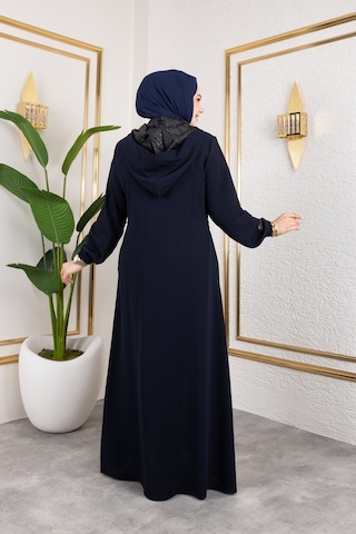 Nevayla Moda Cep Detaylı Bağlamalı Ferace - Lacivert / F0138 Lacivert