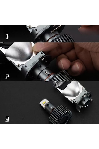 H4 Far Ampül Lazer Mercekli T9-pro Luxury Ayarlı Mini Bi-led Far Ampülü