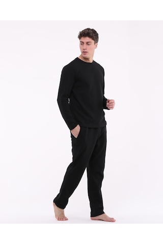 Bella Dossi Waffle Pijama Takımı Siyah