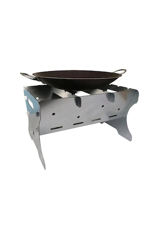 Katlanır Paslanmaz Mangal ve Ateş Çukuru 30x25cm - Çantalı