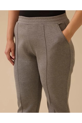 Büyük Beden Şerit Detaylı Bilek Boy Pantolon Gala-xi Gri
