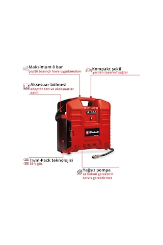 Einhell TE-AC 36/8 Li OF Set -Solo Çanta Tipi Akülü Kompresör - 4020440