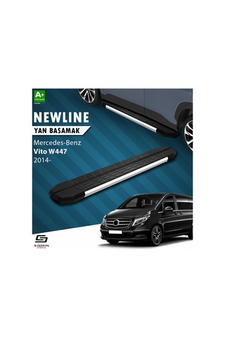 S-dizayn Mercedes Vito W447 Uzun Şase Newline Krom Yan Basamak 253 Cm 2014 Üzeri A+ Kalite