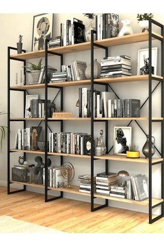 UMUTPARK METAL AHŞAP 5 KATLI MEGA KİTAPLIK.