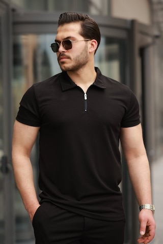 Etiler Collection Erkek Yakalı Fermuarlı T-shirt Şort Ikili Takım Siyah