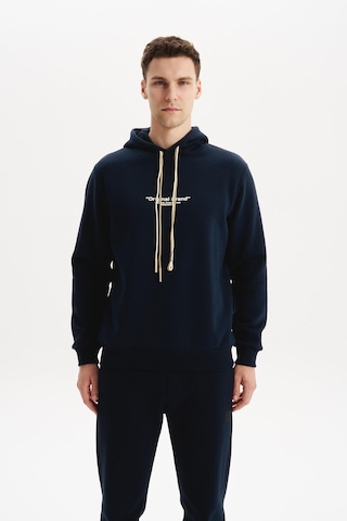 AR-MA Arma Erkek Kapüşonlu Sweatshirt Örme 3 İplik Şardonlu, Yazı Baskılı,cepsiz,sade Ve Şık, Regular Fit K30254628802 Lacivert